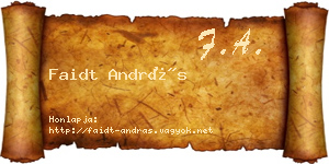 Faidt András névjegykártya